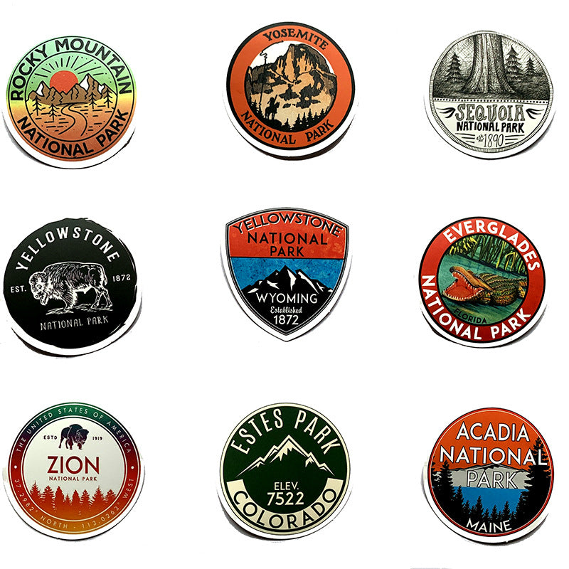50 National Park PVC Stickers
