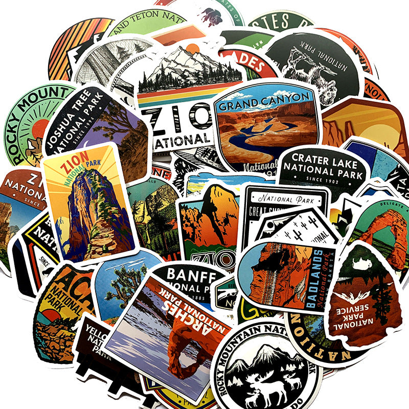 50 National Park PVC Stickers
