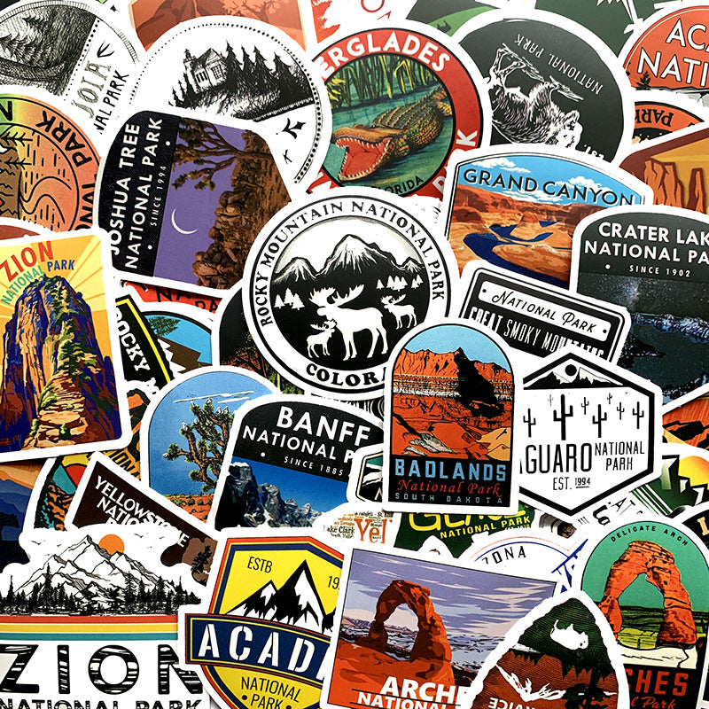 50 National Park PVC Stickers