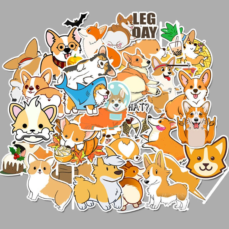 50 Adorable Corgi Stickers