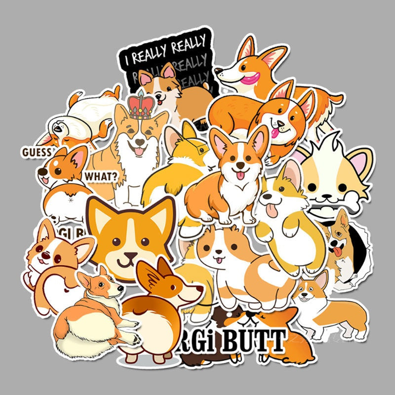 50 Adorable Corgi Stickers