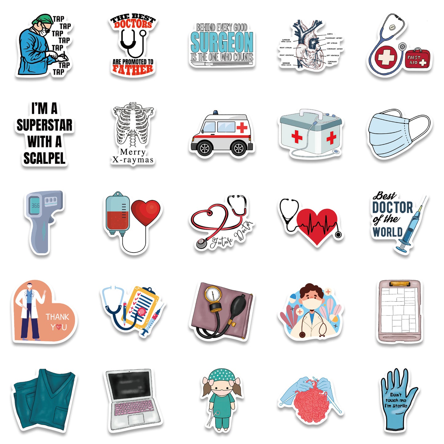 50 Medical Doctor Stickers