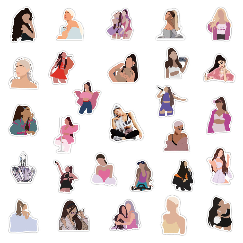 50 Faceless Lady Fashion Stickers (Ariana Grande)