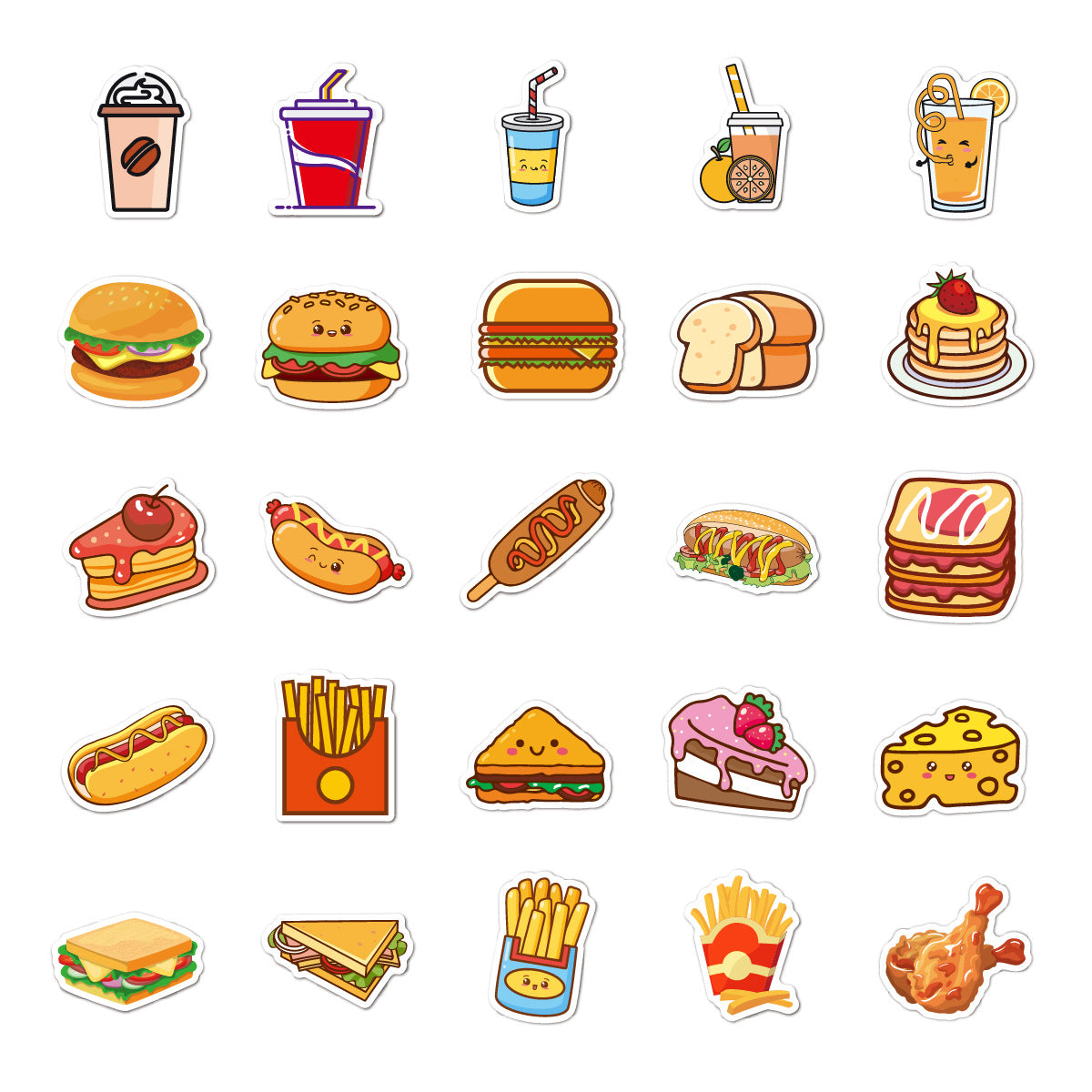 50 Gourmet Fast Food Stickers