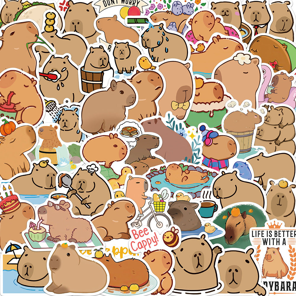 50 Cartoon Capybara Stickers