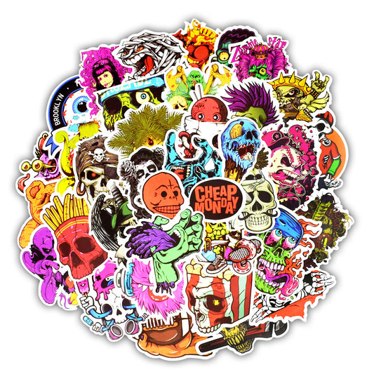 50 Skull Artistic Stickers