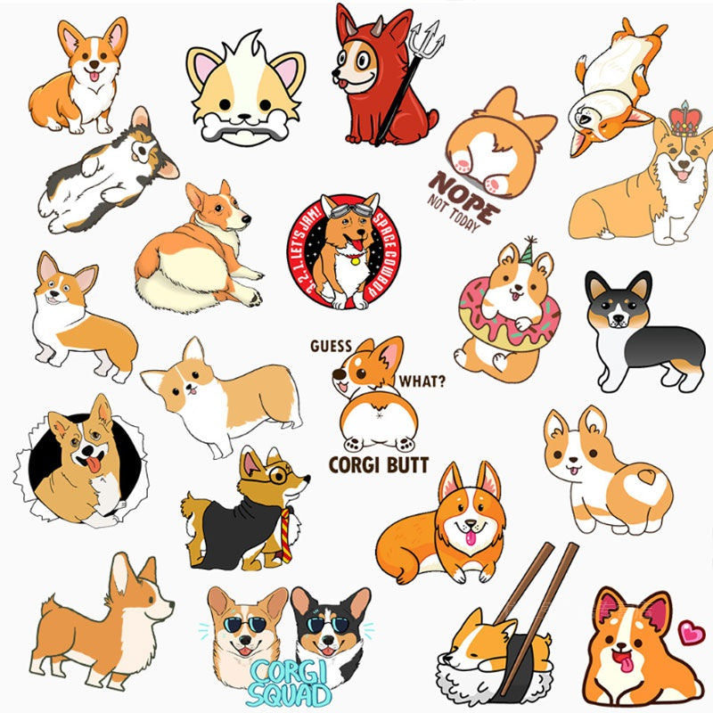 50 Adorable Corgi Stickers