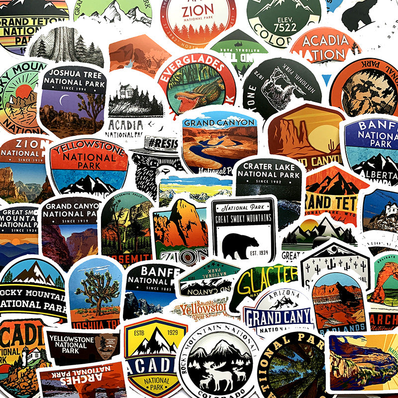 50 National Park PVC Stickers