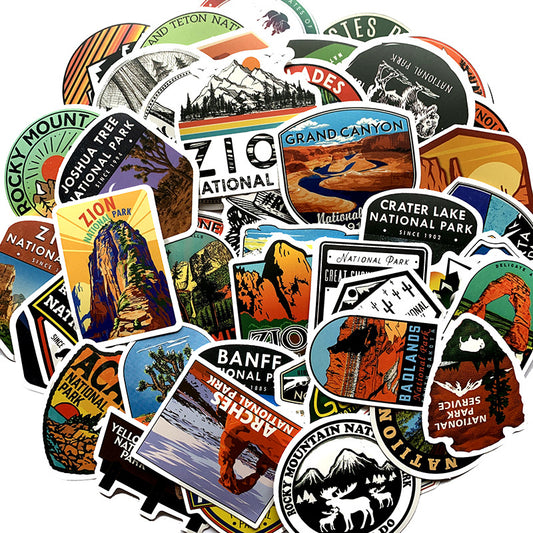 50 National Park PVC Stickers