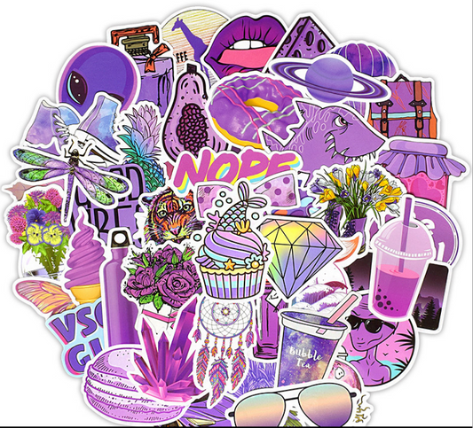 50 Purple Variety Stickers