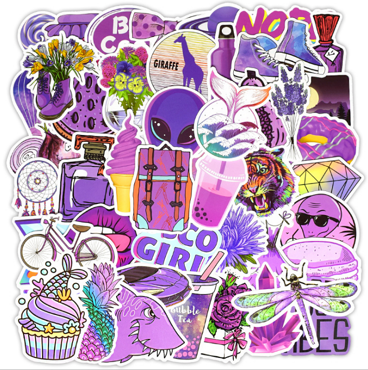 50 Purple Variety Stickers