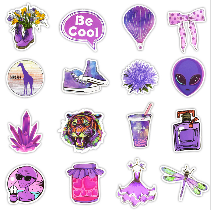 50 Purple Variety Stickers