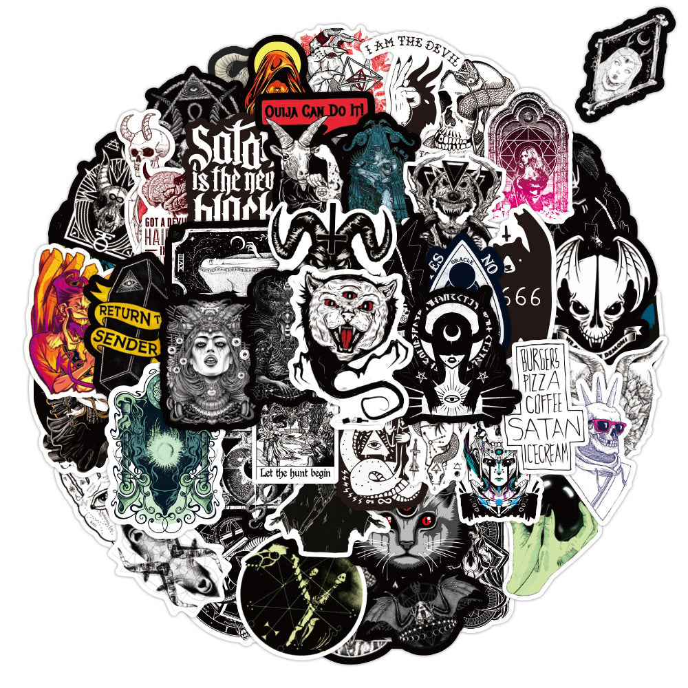 50 Gothic Black And White Stickers