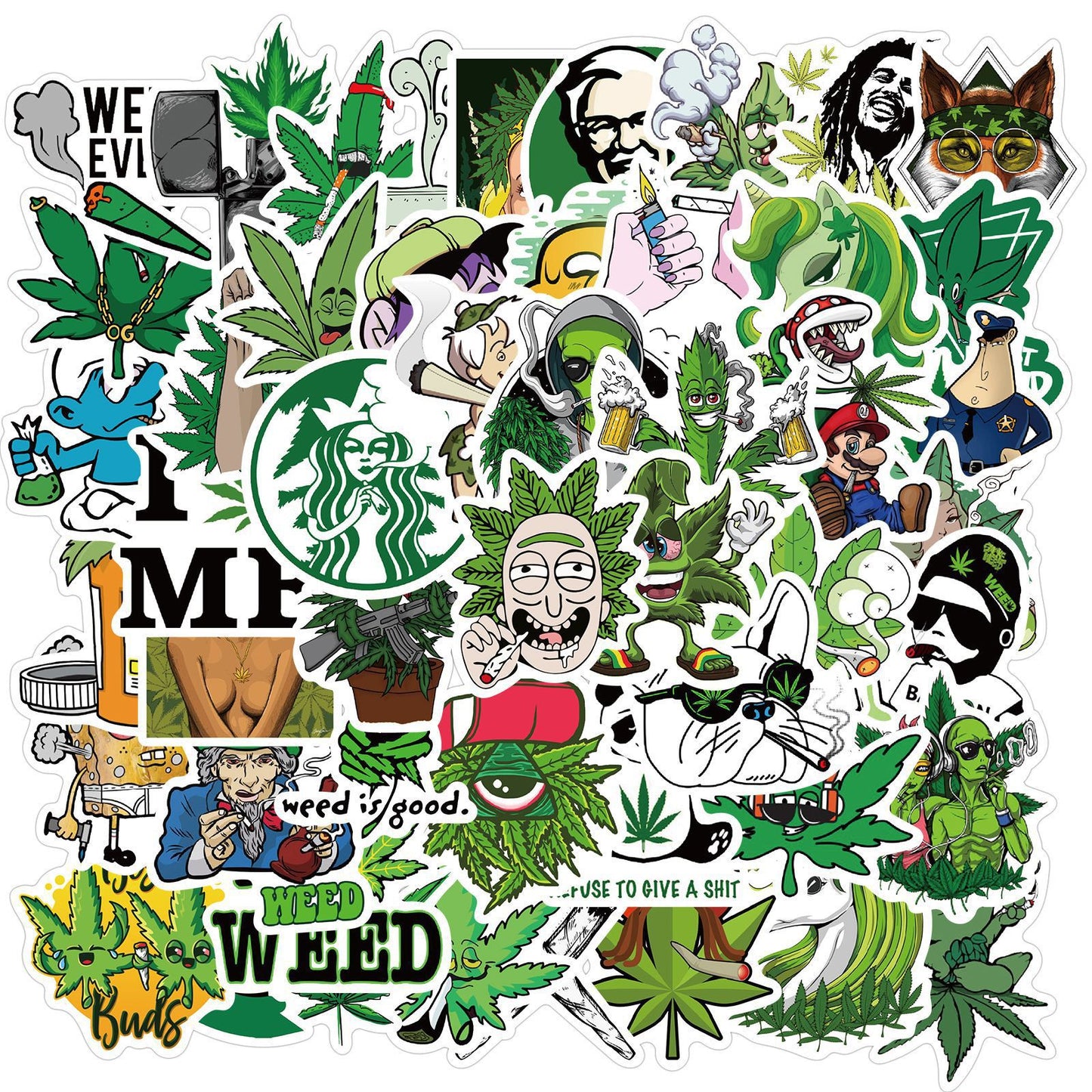 50 Spoof Leaf Character Cartoon Stickers