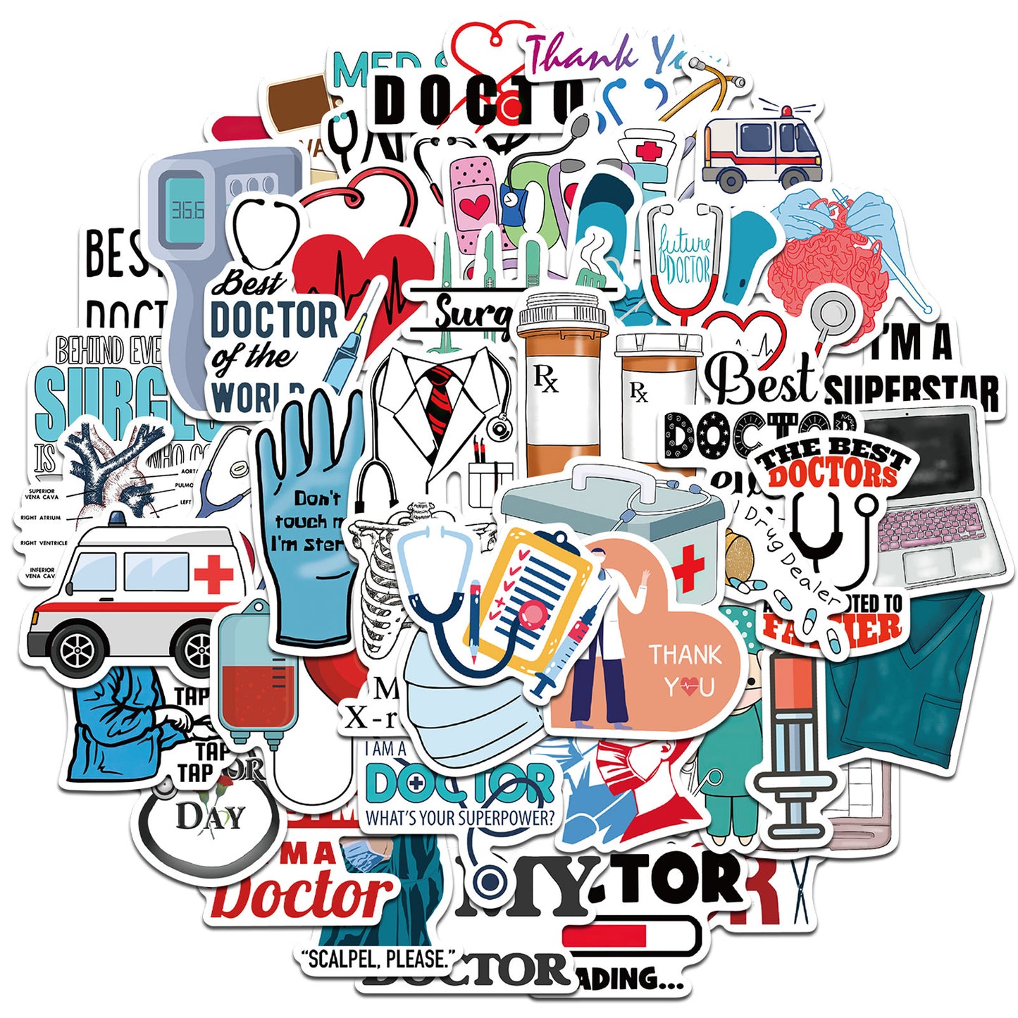 50 Medical Doctor Stickers