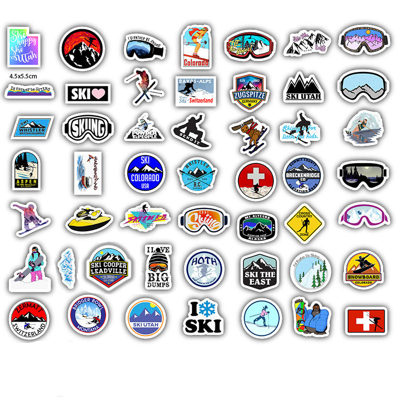 50 Ski Scene Creative Stickers