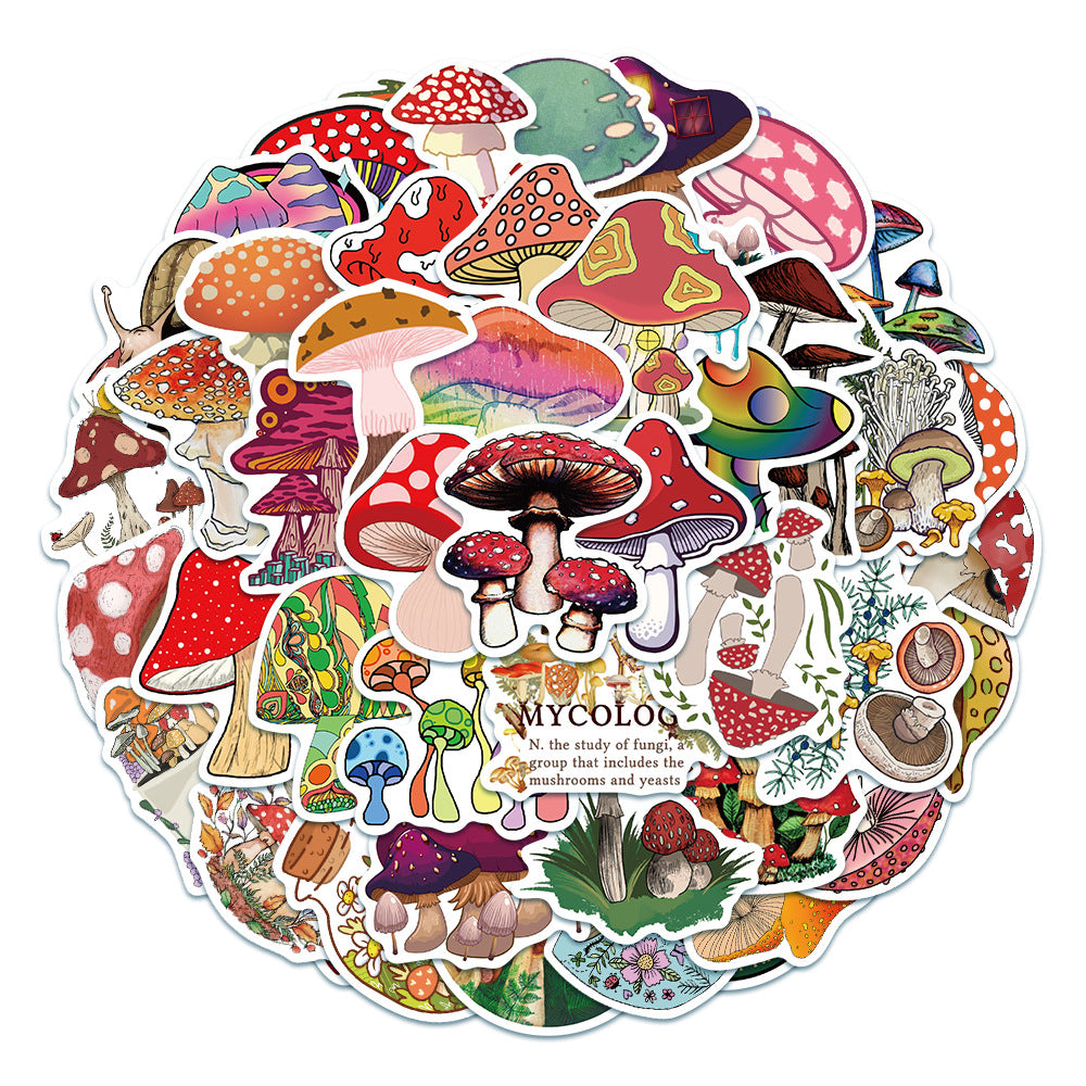 50 Non-infringing Cute Plant Mushroom Stickers