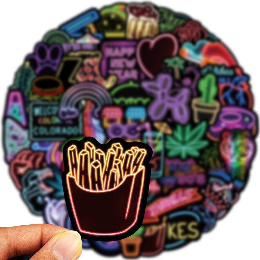 50 Neon Glow In The Dark Stickers