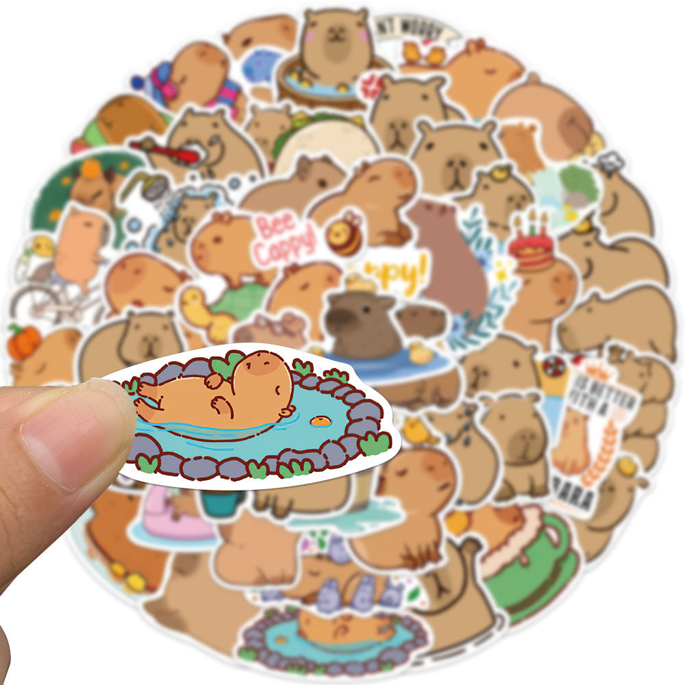 50 Cartoon Capybara Stickers