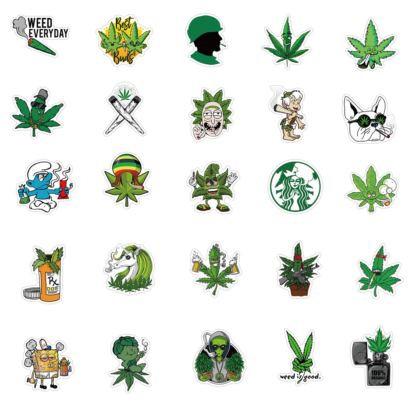 50 Spoof Leaf Character Cartoon Stickers