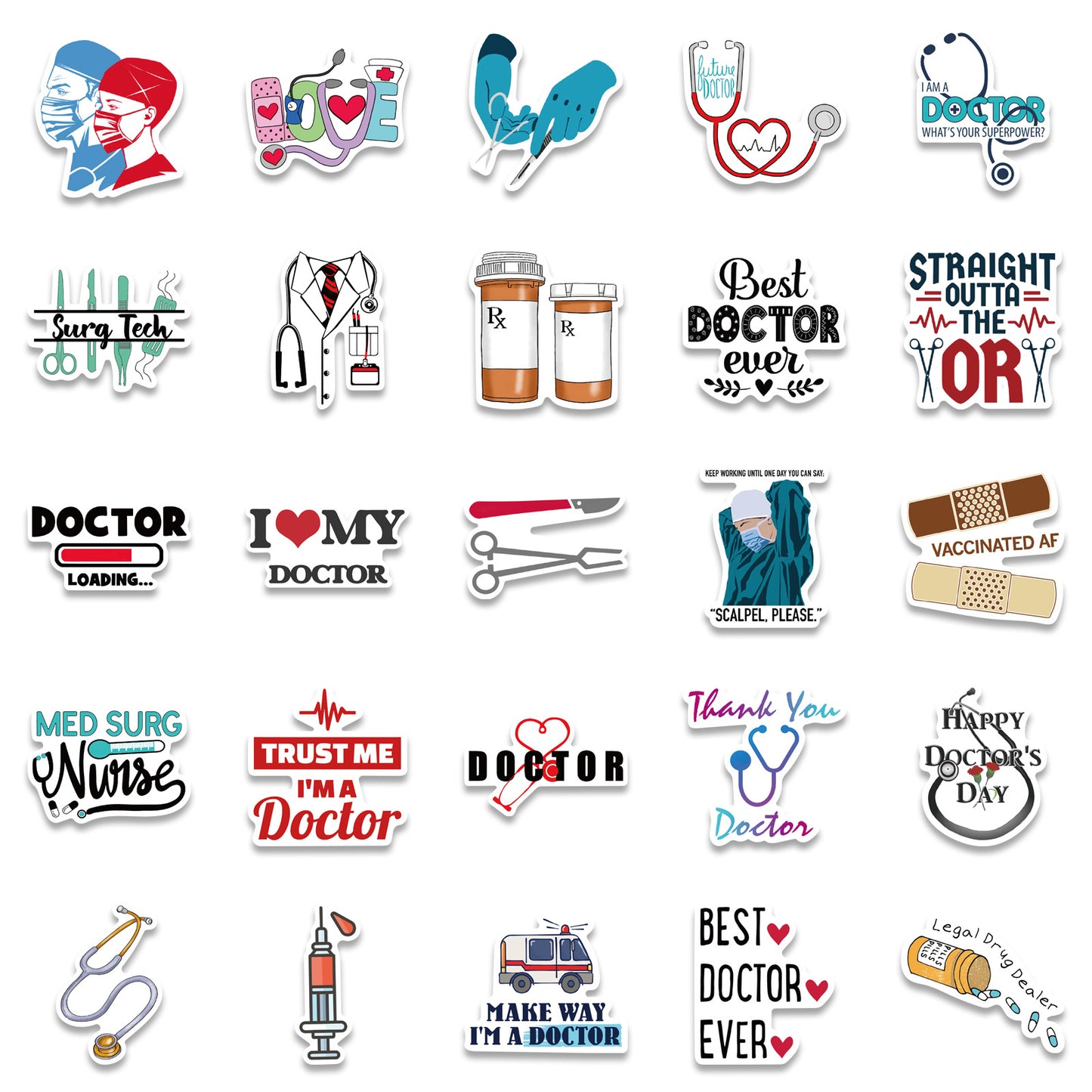 50 Medical Doctor Stickers