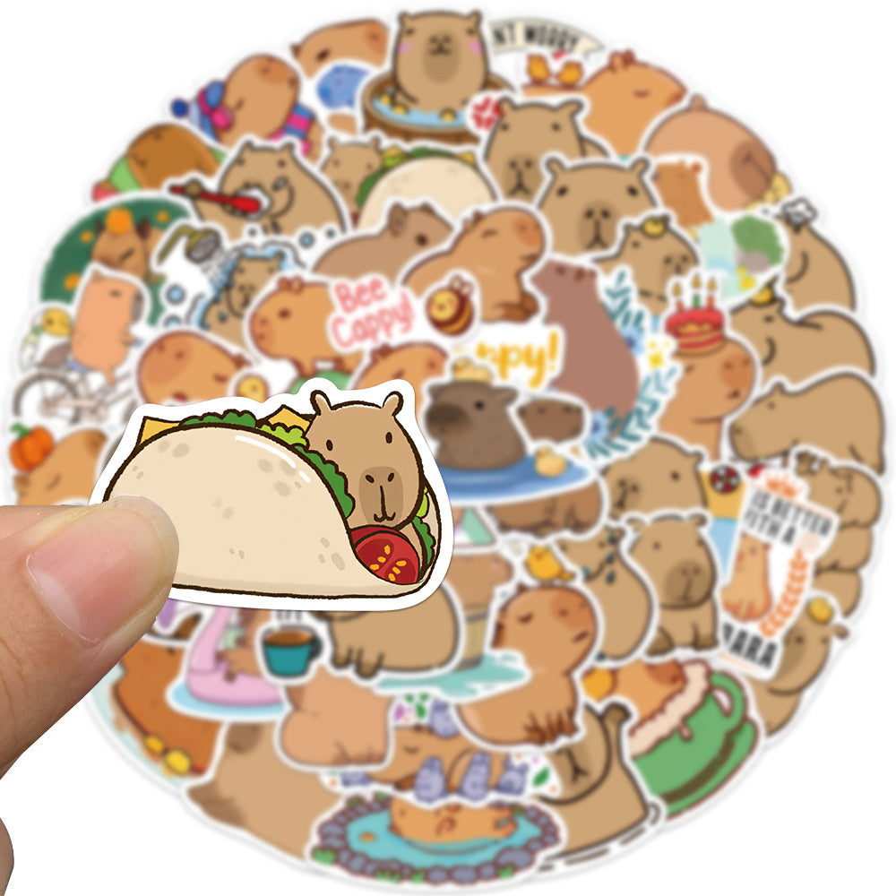 50 Cartoon Capybara Stickers