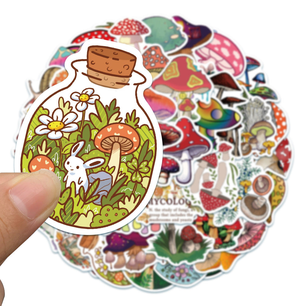 50 Non-infringing Cute Plant Mushroom Stickers