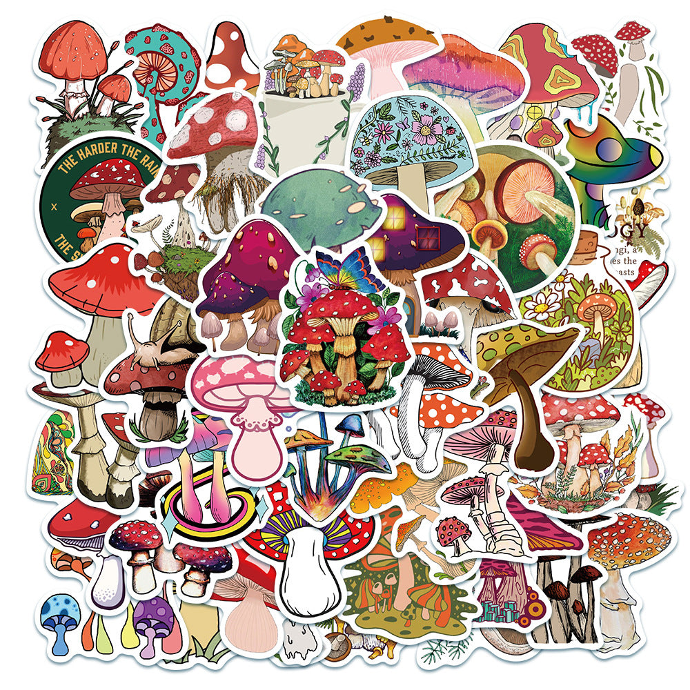 50 Non-infringing Cute Plant Mushroom Stickers