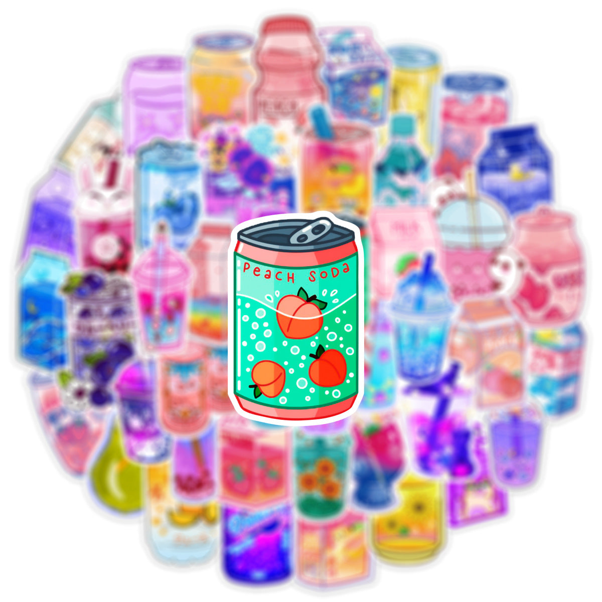 50 Pack New Cartoon Cute Instagram Style Drink Graffiti Stickers