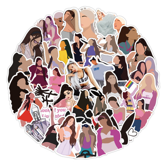 50 Faceless Lady Fashion Stickers (Ariana Grande)